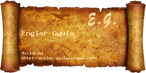 Engler Gyula névjegykártya