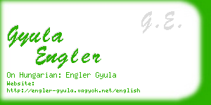 gyula engler business card